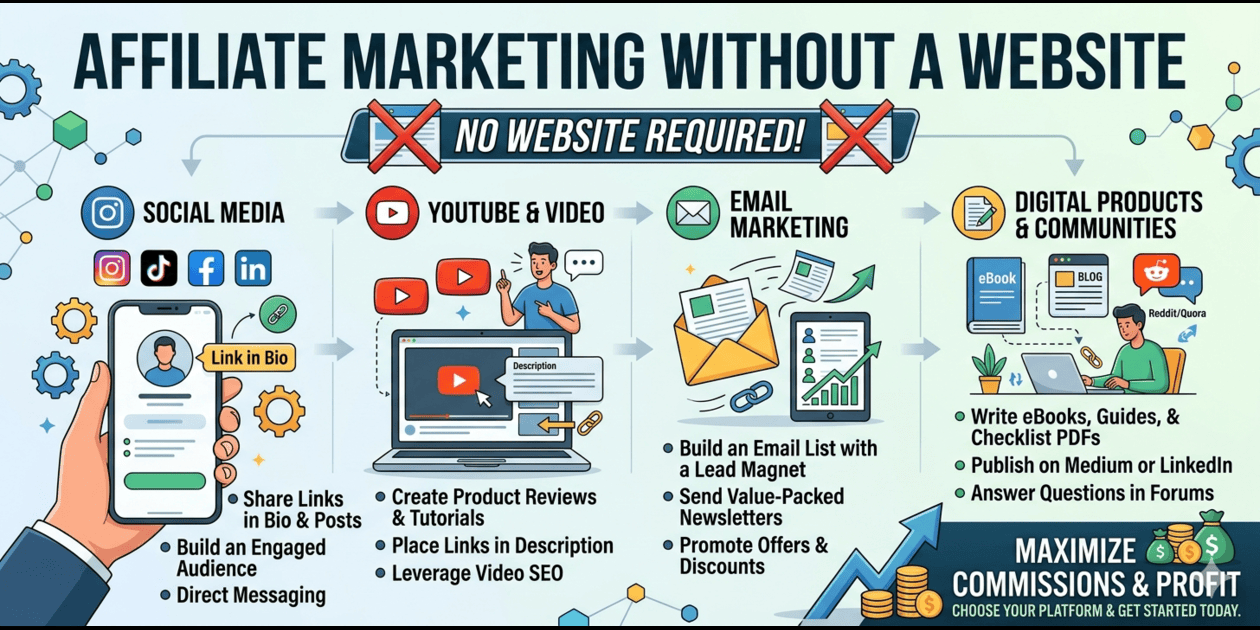 affiliate marketing without a website 2026