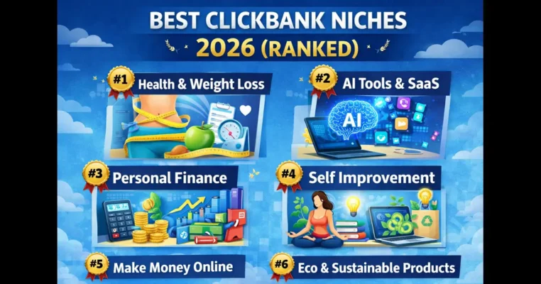 best clickbank niches 2026 ranked fast