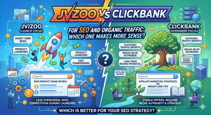 JVZoo vs ClickBank: Which Affiliate Platform Is Better in 2026? 3 JVZoo vs ClickBank for SEO and Organic Traffic: Which One Makes More Sense?
